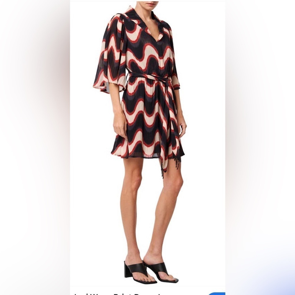 CIEBON Nordstrom Artsy Pull-On Crepe Juni Retro Wave‎ Print Dress